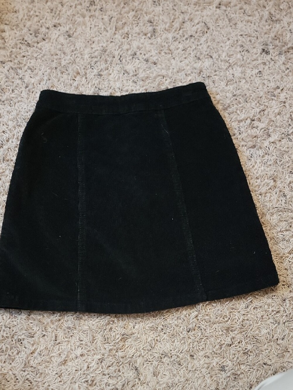 Denim&Co Black Button-Front Corduroy Mini Skirt - Picture 4 of 6